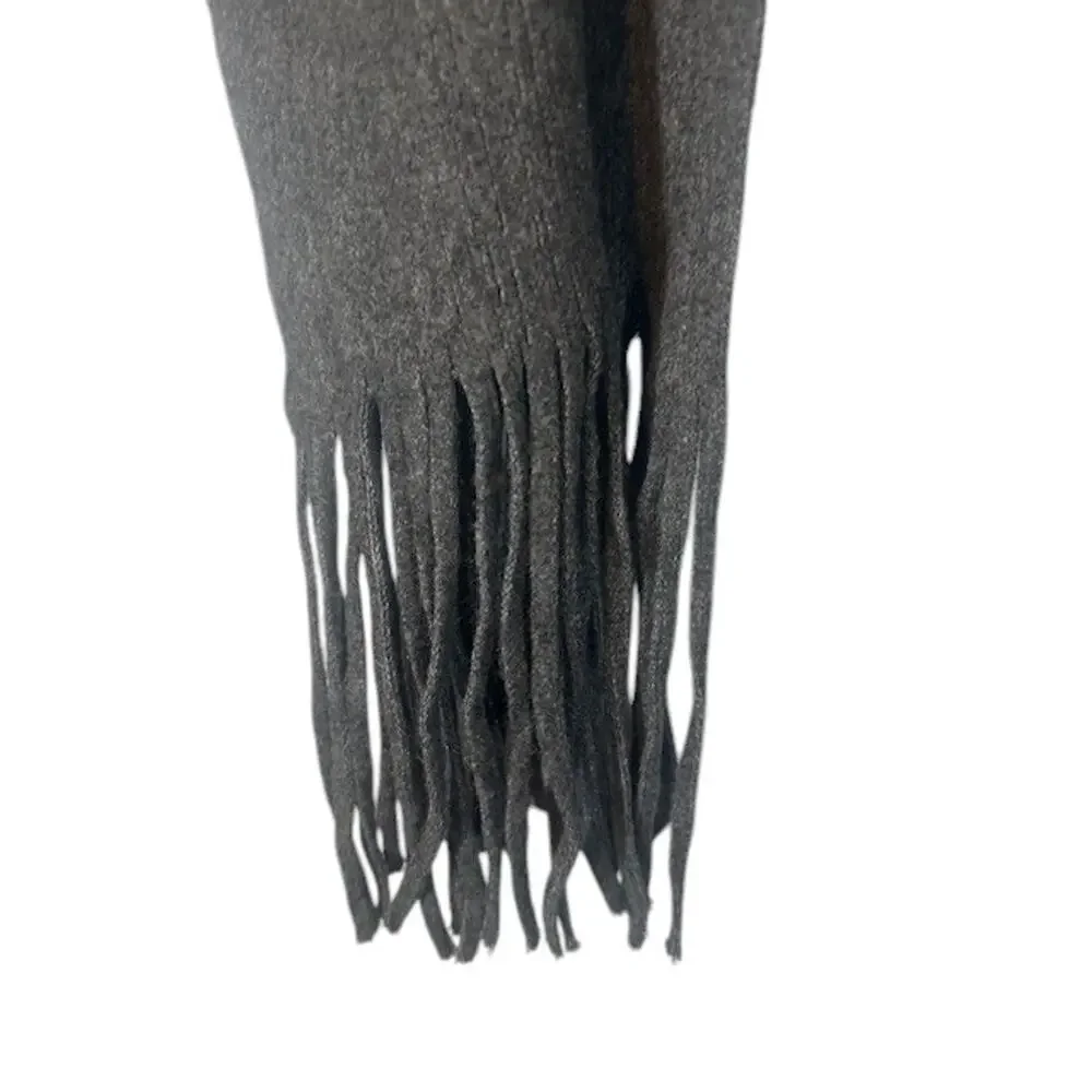 Lucky Brand Women’s Gray Dressy Tassel Trim Long Scarf